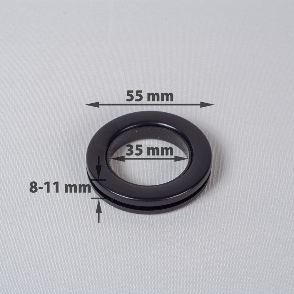 Compressible rings for curtains