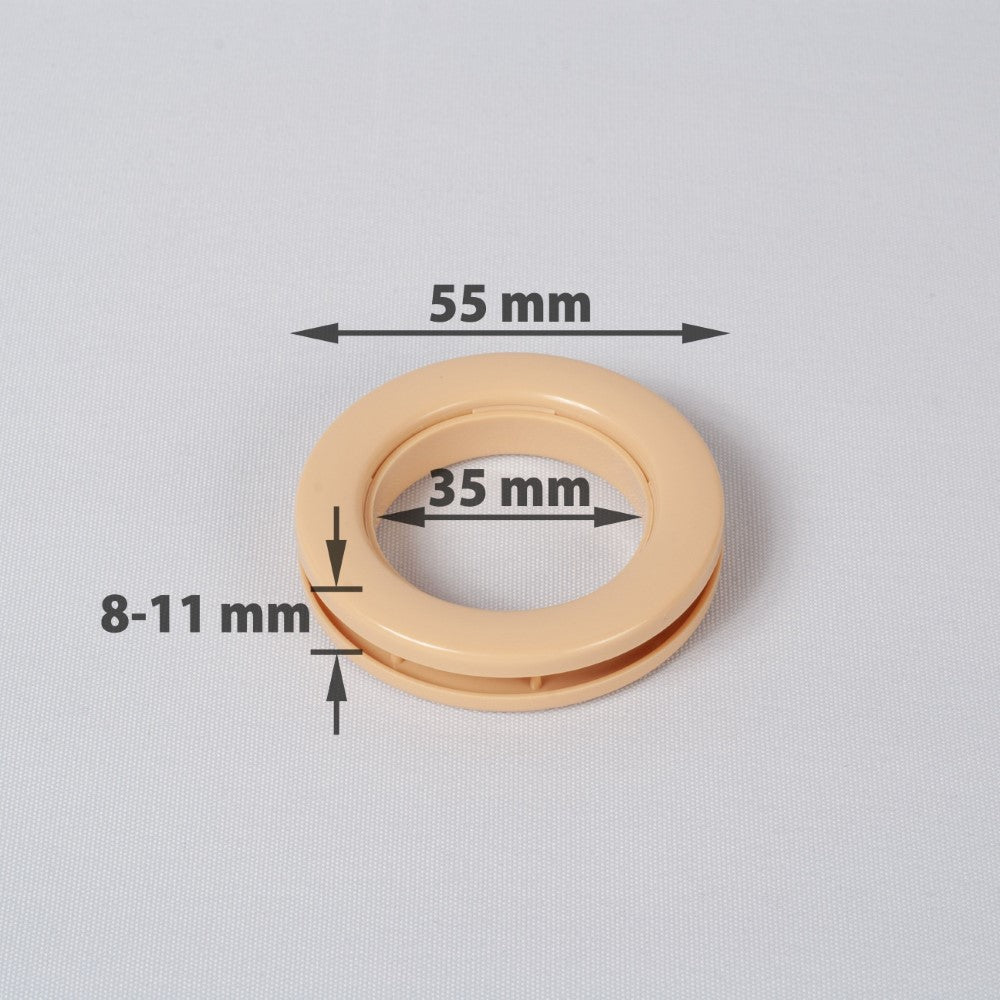 Compressible rings for curtains