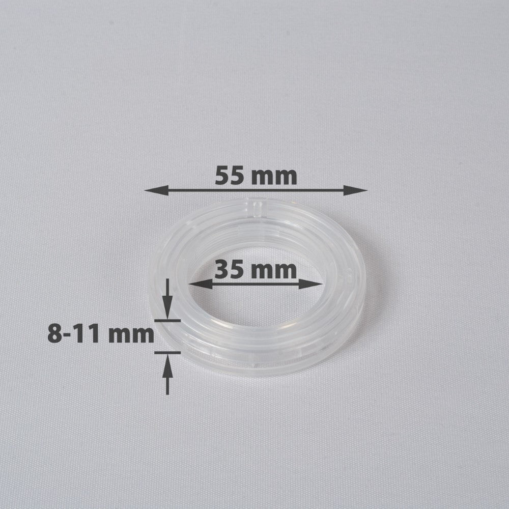 Compressible rings for curtains