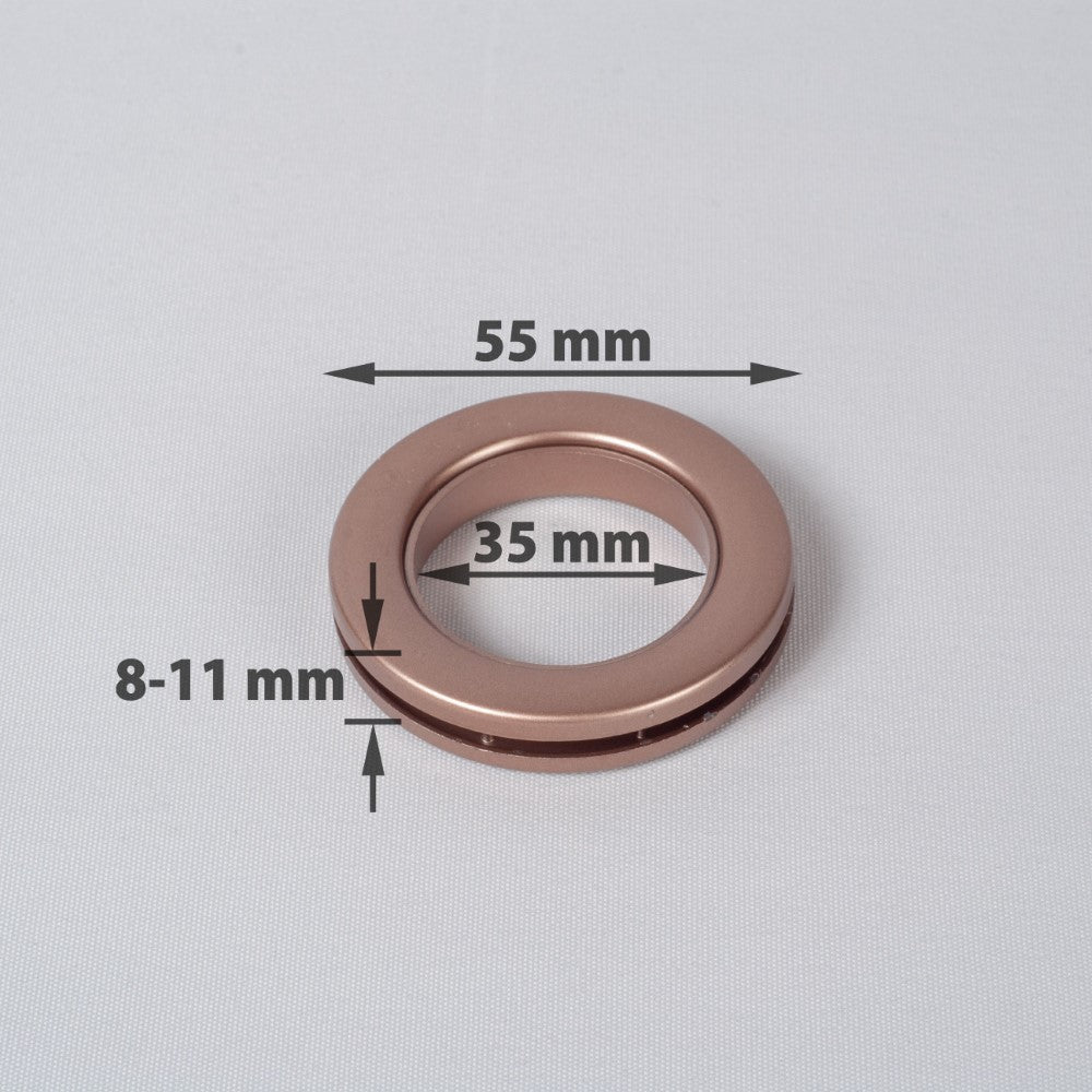 Compressible rings for curtains