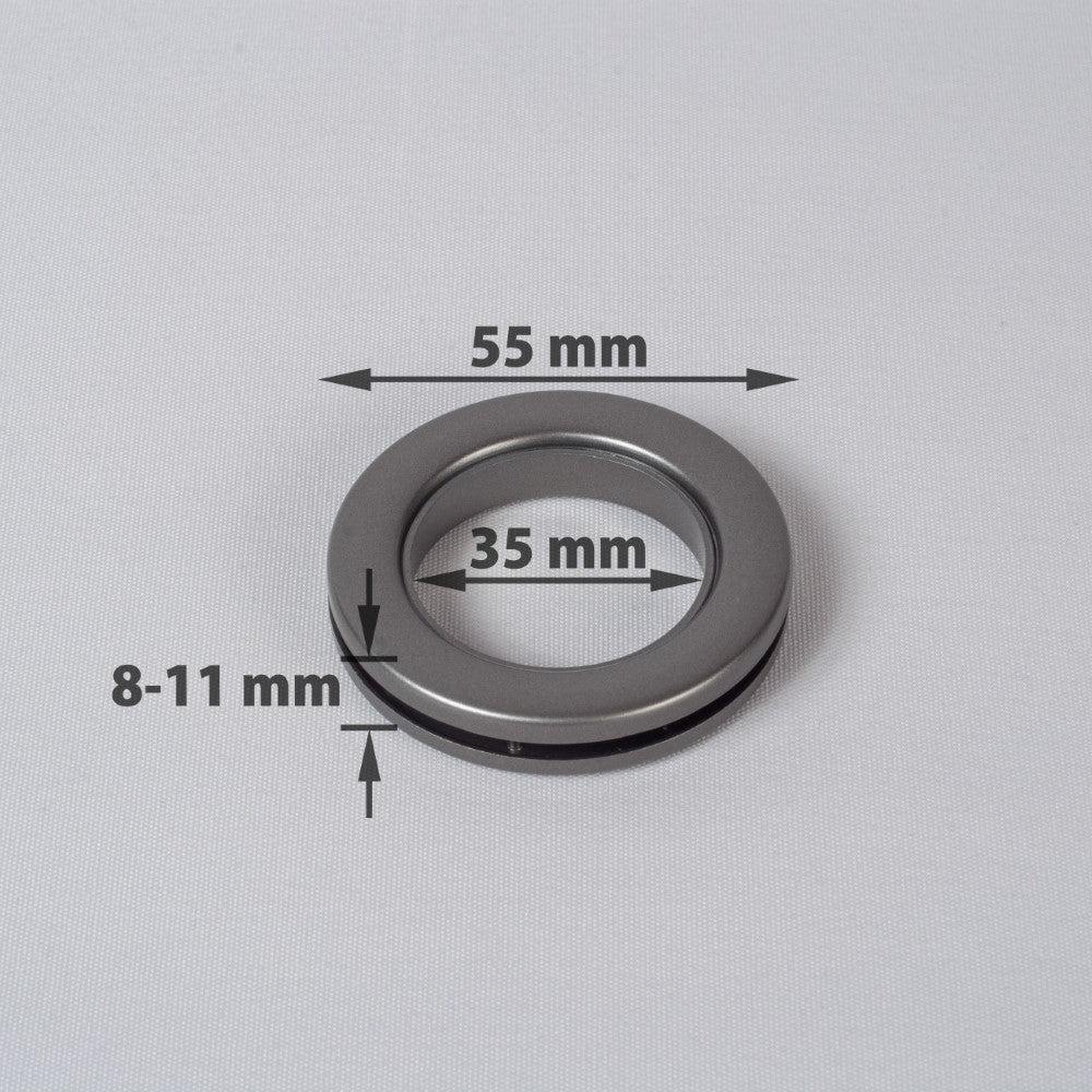 Compressible rings for curtains