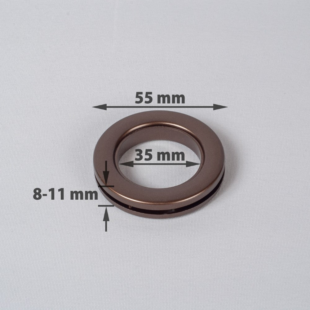 Compressible rings for curtains