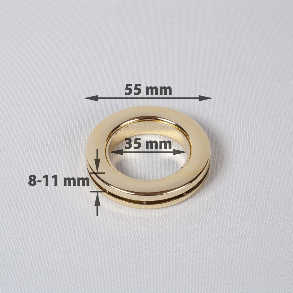 Compressible rings for curtains