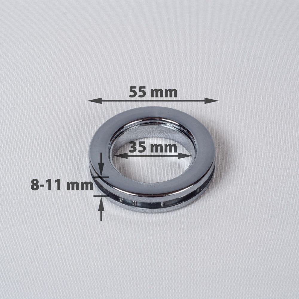 Compressible rings for curtains