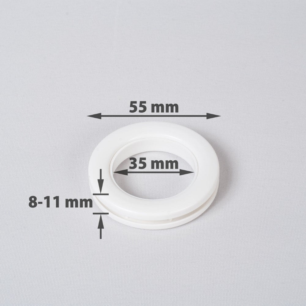 Compressible rings for curtains