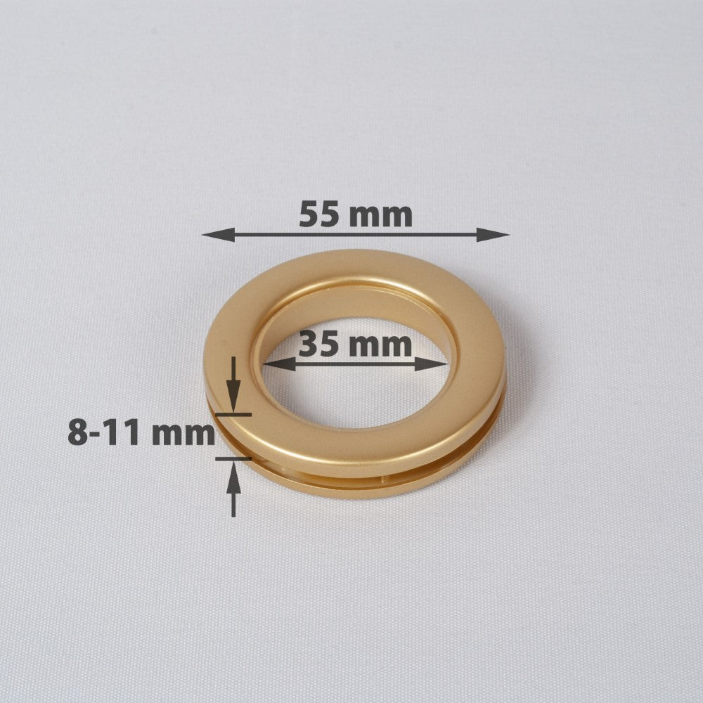 Compressible rings for curtains