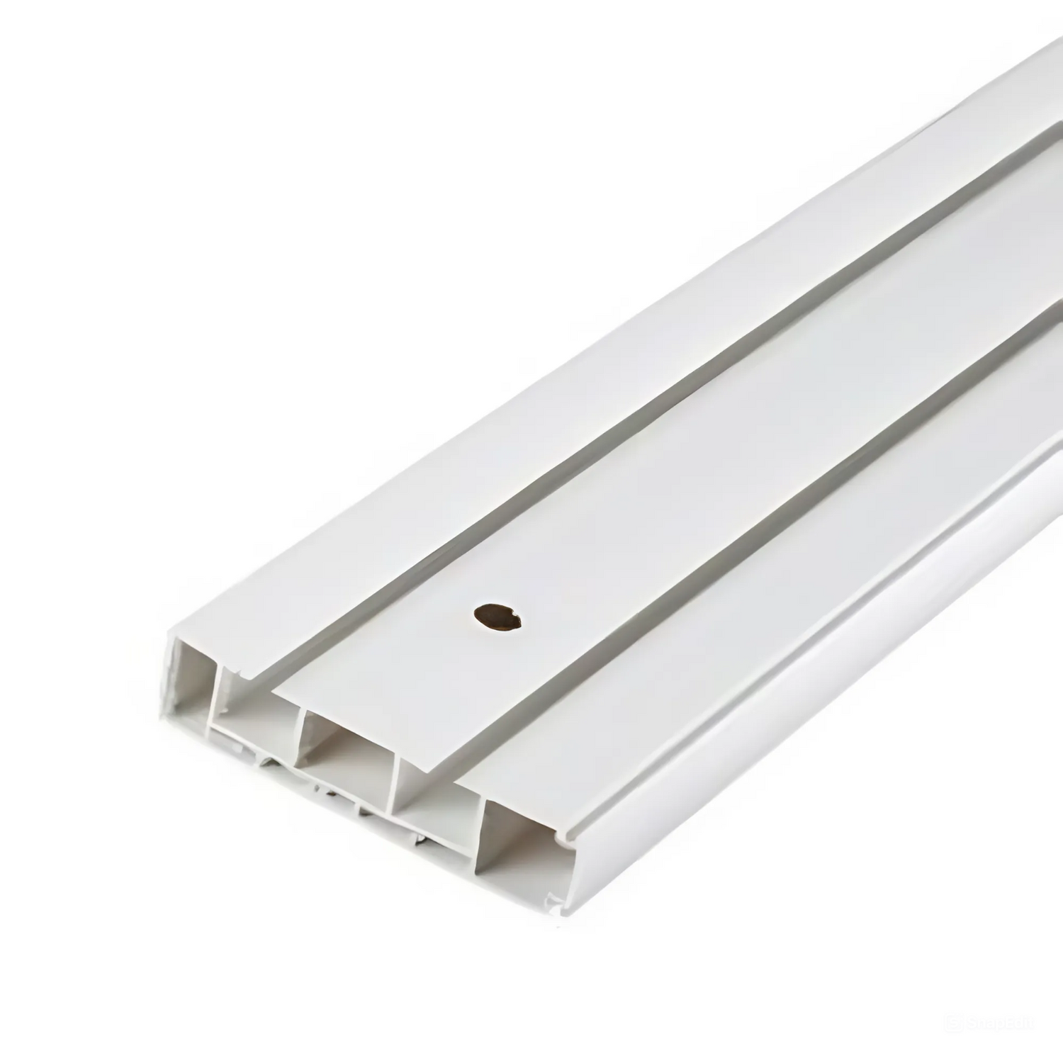 Ceiling mounted CM curtain rails in separate parts