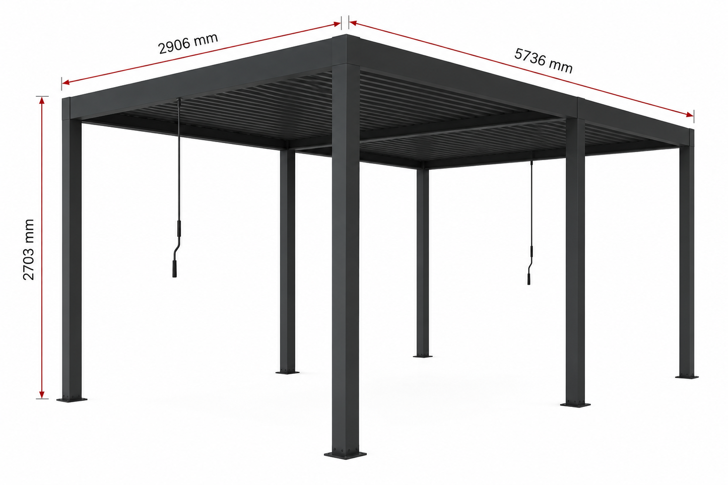 Pergola LEVANTE MANUAL (3×6)