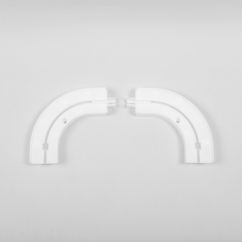 Outward corner for ceiling mounted CM curtain rails white colour